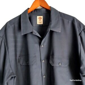 Dickies Twill Work Shirt Mens 2XLT NEW Short Sleeve Navy Blue XXL TALL NWOT